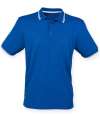 H482 Henbury Coolplus® Tipped Polo Shirt Royal Blue / White colour image